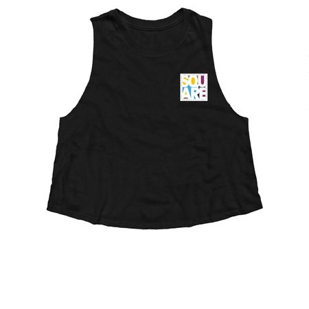 Summer Lovin', a Solid Black Blend Women?s Cropped Racerback Tank