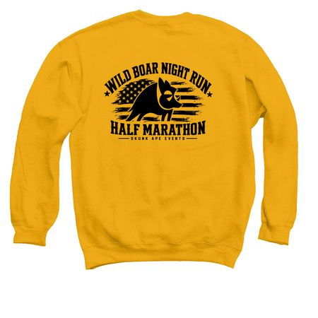 Wild Boar Night Run, a Gold Crewneck Sweatshirt