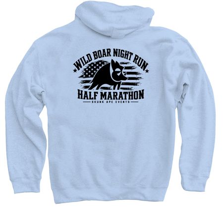 Wild Boar Night Run, a Light Blue Pullover Hoodie