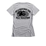Wild Boar Night Run, a Dark Heather Grey Women's Slim Fit Tee (back-view)
