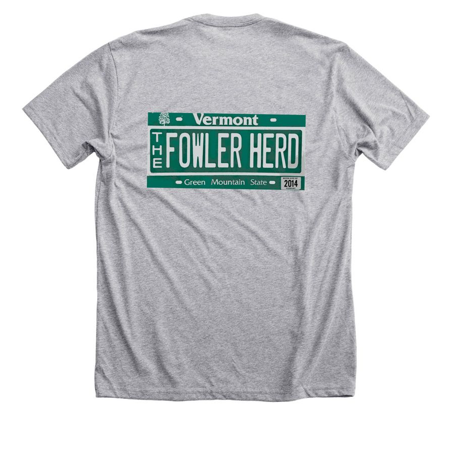 The Fowler Herd, a Athletic Heather Premium Unisex Tee (back-view)
