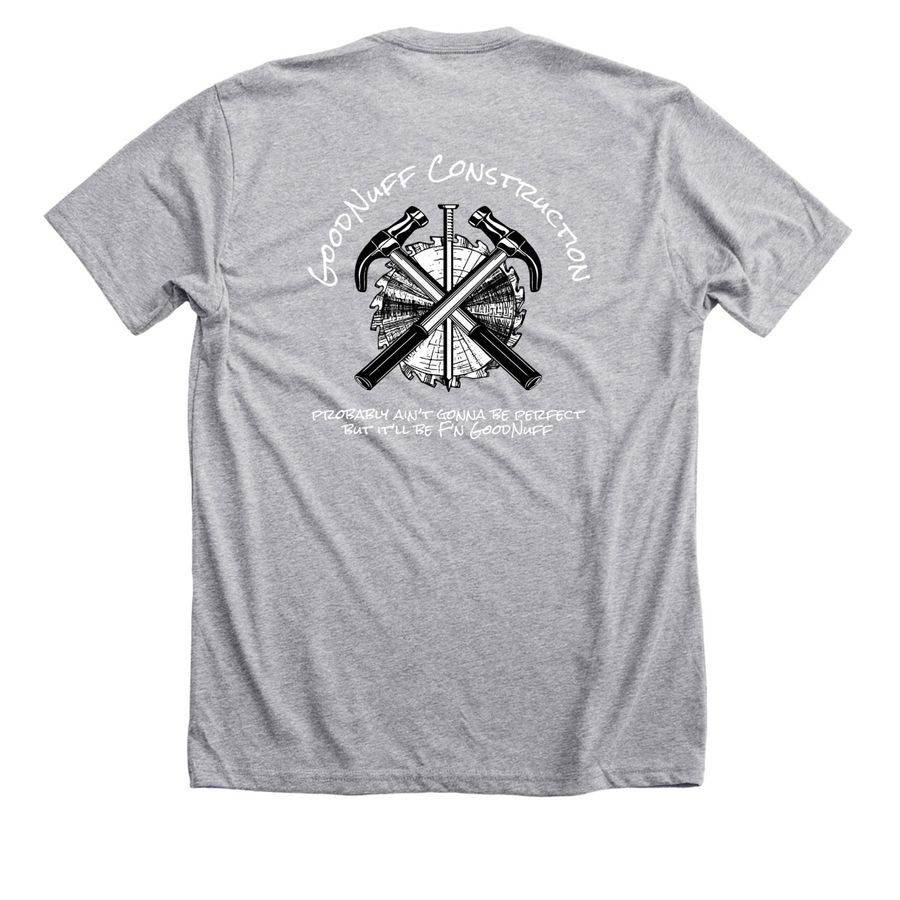 GoodNuff Work T?s, a Athletic Heather Premium Unisex Tee (back-view)