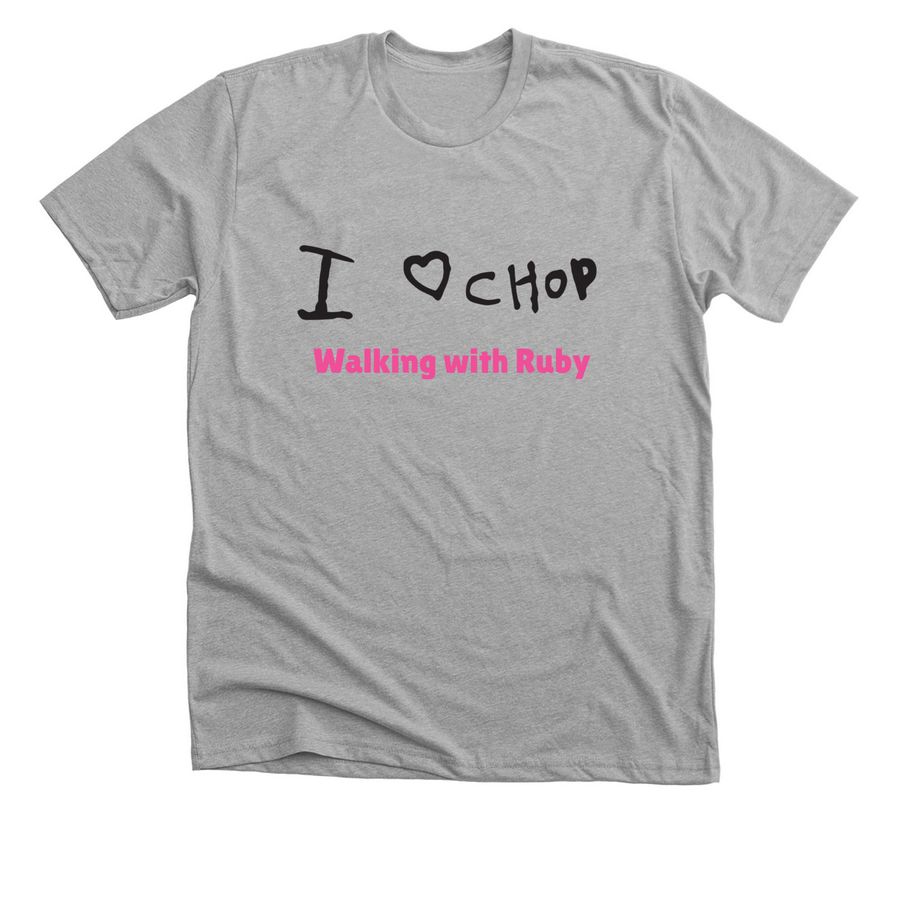Walking With Ruby, a Athletic Heather Premium Unisex Tee