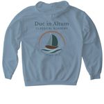 DIA Spirit Shirt, a Stone Blue Gildan Softstyle Pullover Hoodie (back-view)