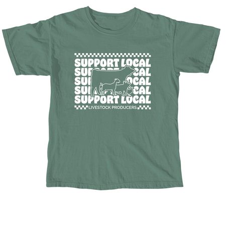 Support Local Livestock Producers, a Light Green Comfort Colors Unisex Tee