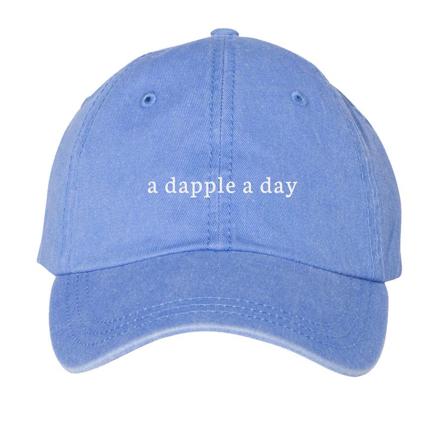 ADAD Text Logo Hats, a Periwinkle Printed Pigment Dye Baseball Cap