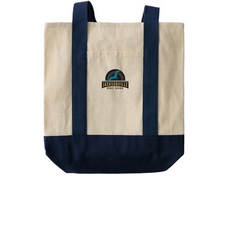 JDD Bags, a Natural/Navy Two-Tone Grocery Tote Bag