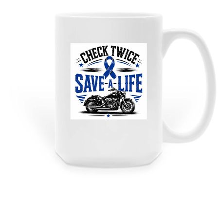 A Biker's Road to Recovery Mug, a White Large Coffee Mug