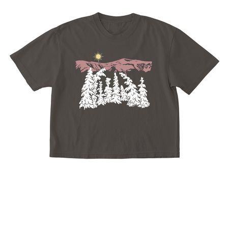 Snowy Trees Alpenglow Mt. Washington&nbsp;, a Pepper Comfort Colors Boxy Tee