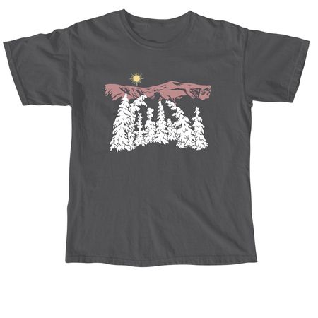 Snowy Trees Alpenglow Mt. Washington&nbsp;, a Pepper Comfort Colors Unisex Tee