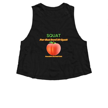 Gyatt, a Solid Black Blend Women?s Cropped Racerback Tank