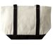 ATR Large Canvas Tote Bag, a Natural/Black Large Two-Tone Canvas Tote Bag (back-view)