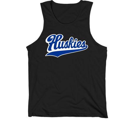 Huskies Cursive, a Black Premium Cotton Tank