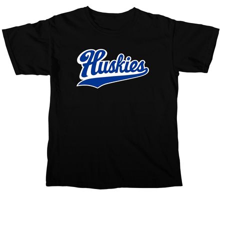 Huskies Cursive, a Black Comfort Colors Unisex Tee