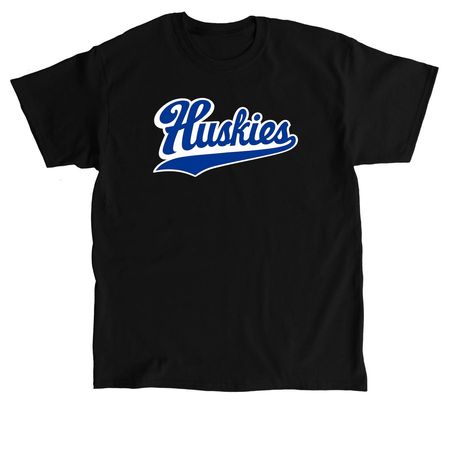 Huskies Cursive, a Black Classic Unisex Tee