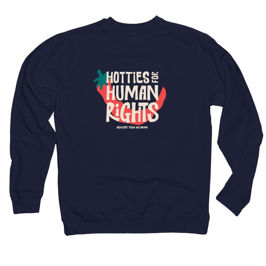 Hotties for Human Rights Apparel, a Classic Navy Midweight Crewneck Sweatshirt