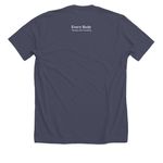 Every Body Shirts, a Heather Midnight Navy Premium Unisex Tee (back-view)
