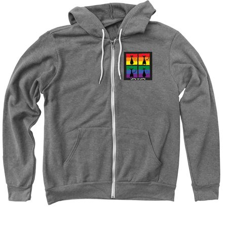 Lulu's Locker Pride - Front & Back, a Deep Heather Zip Up Hoodie