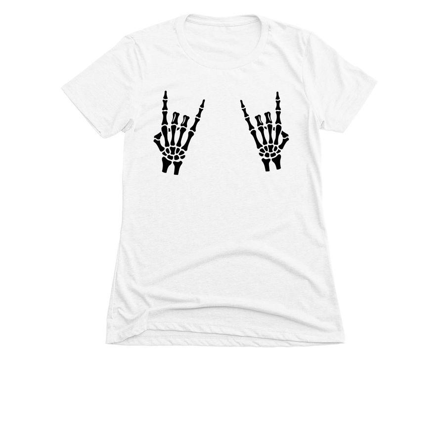 Rock Out, a White Women's Slim Fit Tee