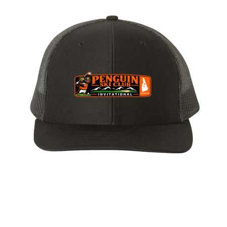 Golf Lids, a Black Printed Snapback Trucker Cap