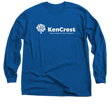 Blue Shirts with White Logo, a Royal Blue Classic Long Sleeve Tee