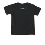 The Experiment 2026 Experimenter Tee, a Black Comfort Colors Youth Tee (back-view)