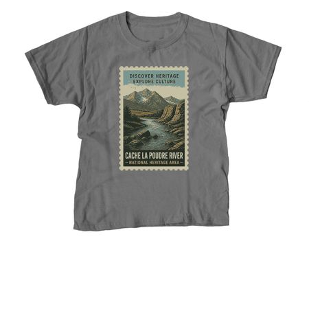 Cache NHA Stamp Collection, a Charcoal Youth Unisex Tee