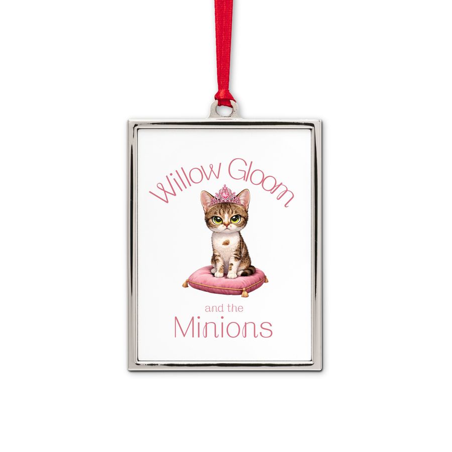 Willow Ornament&nbsp;, a White Silver Portrait Frame Ornament