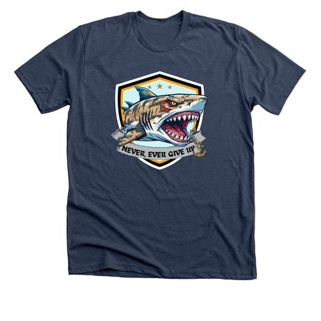 NEGU Shark T, a Heather Navy Premium Unisex Tee