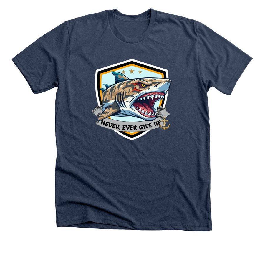 NEGU Shark T, a Heather Navy Premium Unisex Tee