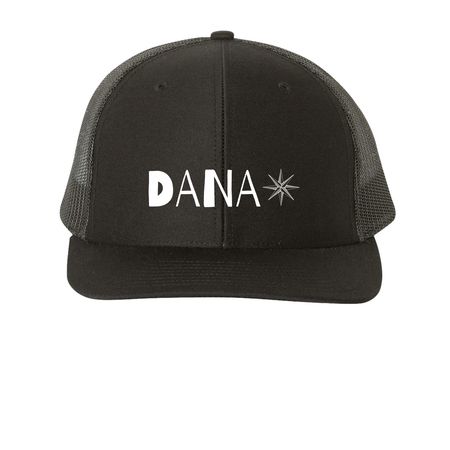 Dana Hats, a Black Printed Snapback Trucker Cap