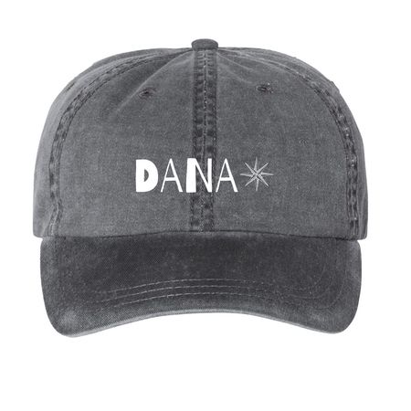 Dana Hats, a Black Printed Pigment Dye Baseball Cap