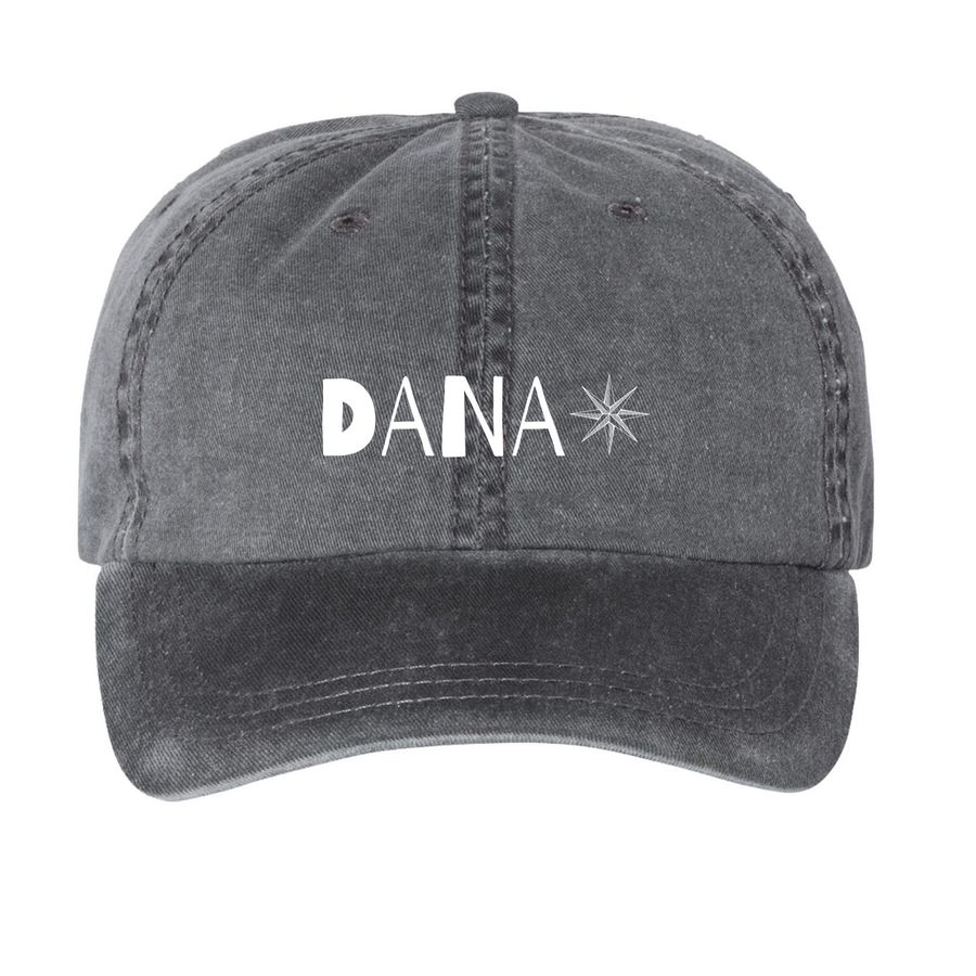 Dana Hats, a Black Printed Pigment Dye Baseball Cap