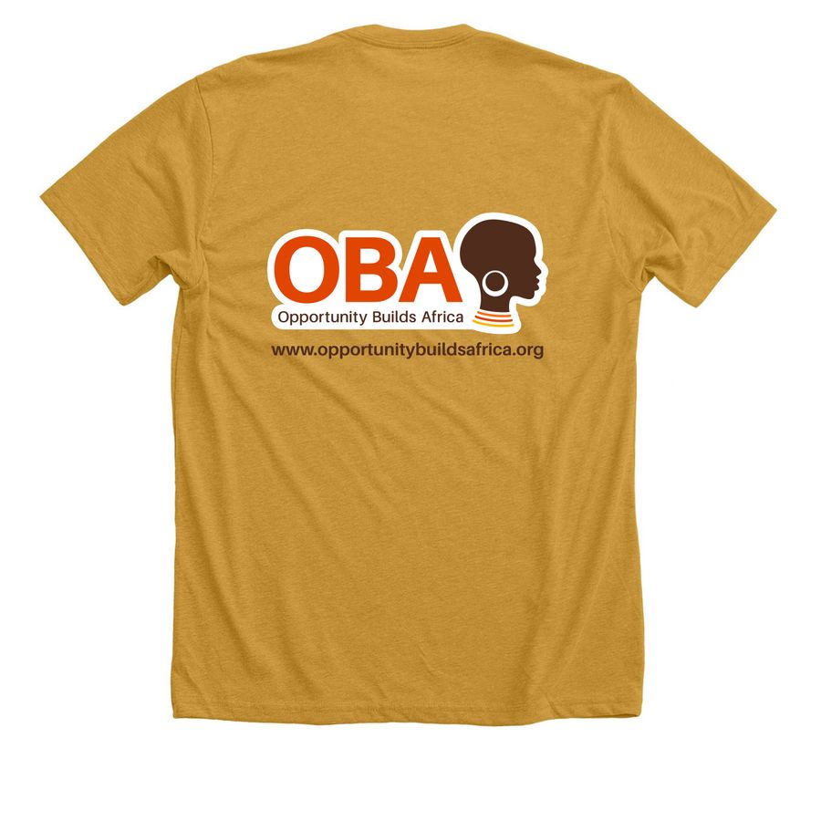 Her Future is Worth Investing In, a Heather Mustard Premium Unisex Tee (back-view)