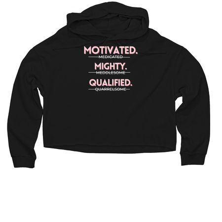 Motivated, Mighty, & Qualified, a Black Women?s Lightweight Cropped Hoodie