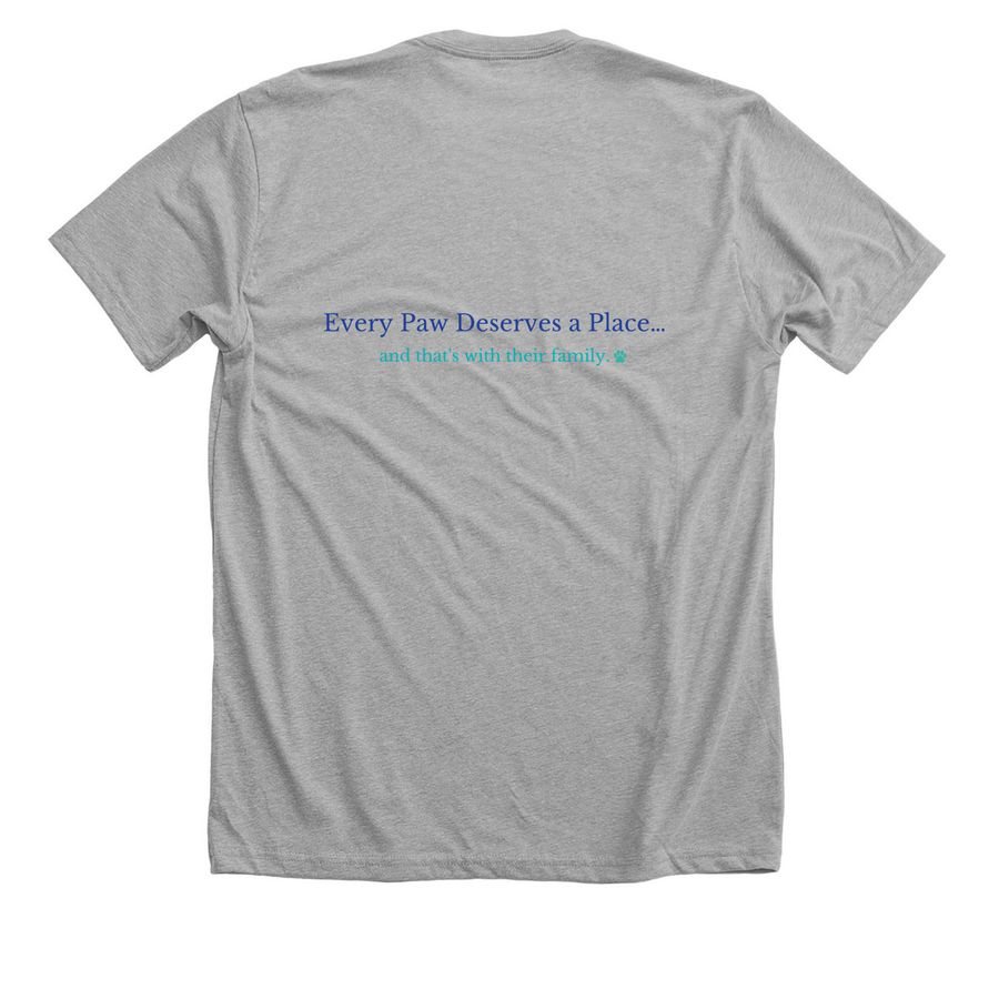 Show your Love of Pets, a Athletic Heather Premium Unisex Tee (back-view)