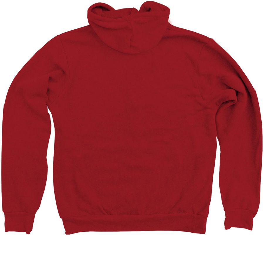 Zip Up Hoodie, a Red Zip Up Hoodie (back-view)