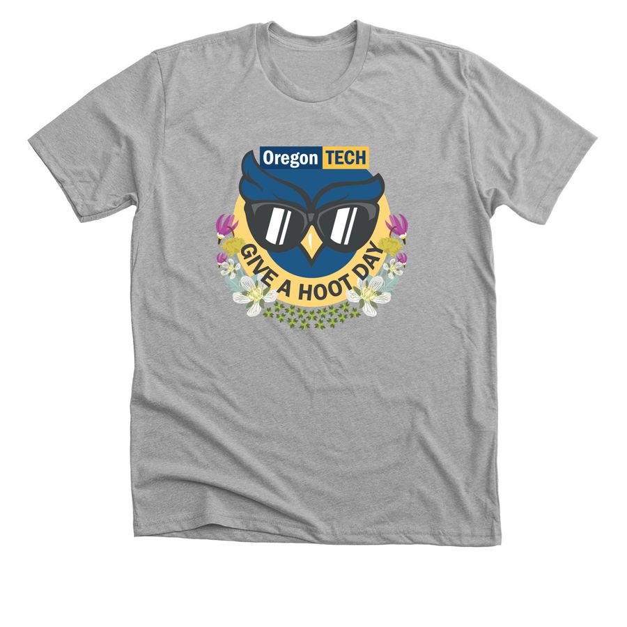 Give A Hoot Day - Flowers, a Athletic Heather Premium Unisex Tee