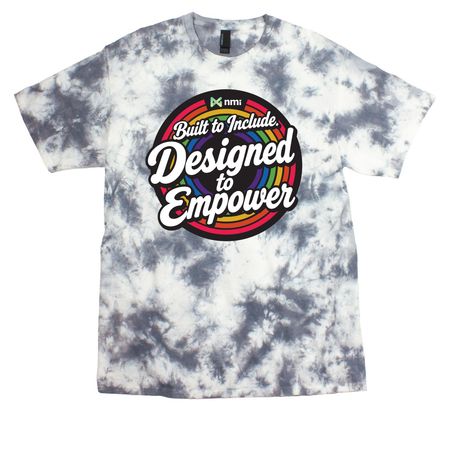 NMI is Built to Include, a Grey Crystal Tie Dye Tee