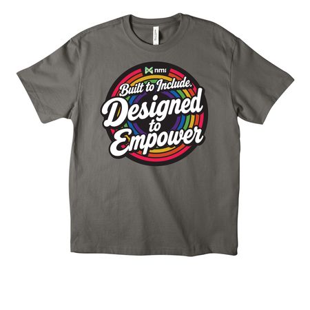 NMI is Built to Include, a Asphalt Unisex Heavyweight Tee