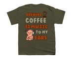 Lyrical Bean Merch, a Military Green Youth Unisex Tee (back-view)