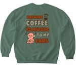Lyrical Bean Merch, a Military Green Softstyle Crewneck Sweatshirt (back-view)