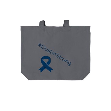 Funds for Dustin, a Storm Grey Cotton Canvas Tote Bag