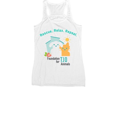 Rescue. Relax. Repeat., a White Women's Racerback