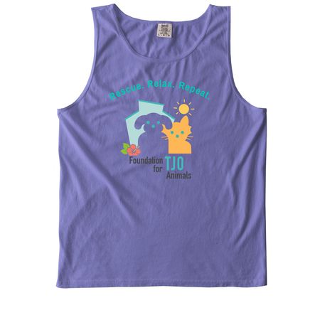 Rescue. Relax. Repeat., a Violet Comfort Colors Tank Top