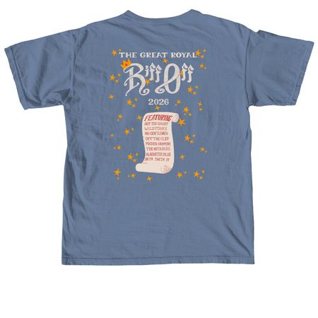 The Great Royal Riff Off Shirt, a Blue Jean Comfort Colors Unisex Tee (back-view)