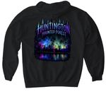 Huntington Haunted Forest - 2 Sided, a Black Gildan Softstyle Pullover Hoodie (back-view)