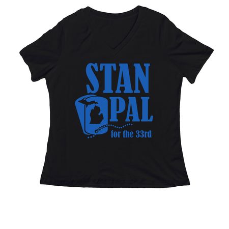 Stan for the 33rd, a Black Women's Relaxed V-Neck Tee