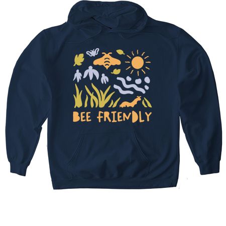 BEE Friendly, a Navy Gildan Softstyle Pullover Hoodie
