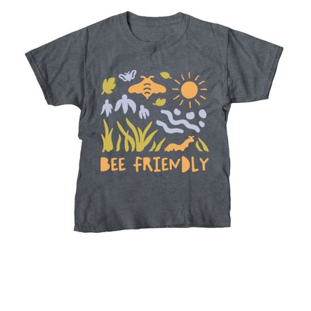 BEE Friendly, a Dark Heather Youth Unisex Tee